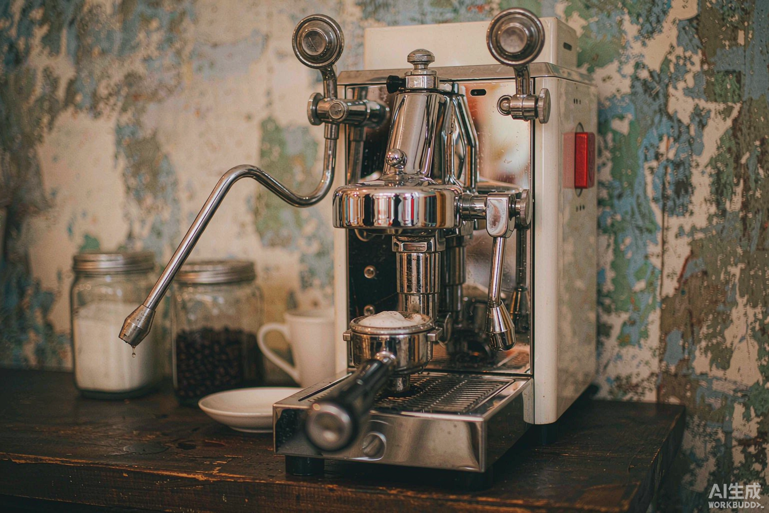 Vintage lever espresso machine